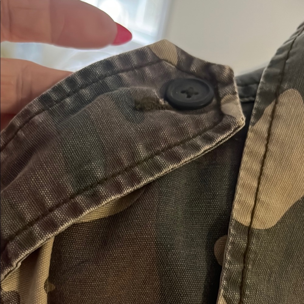 Frame Denim Utility Jacket Green and Tan Military-Inspired - Picture 5 of 15